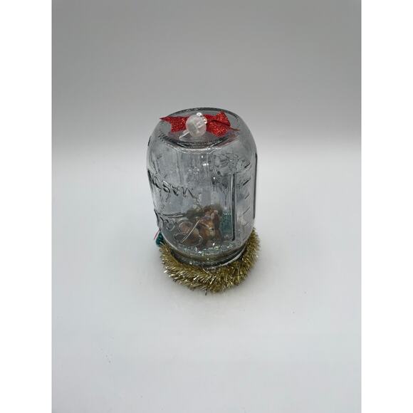 Vtg Ceramic Deer Bell Jar Diorama Decor It's like Christmas magic in here! OOAK - Picture 15 of 16